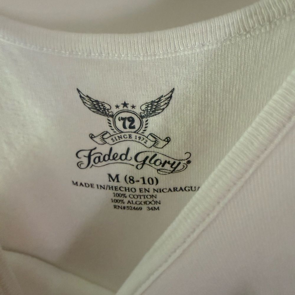 Faded Glory Classic White Cotton Tank Top Medium - Picture 2 of 5